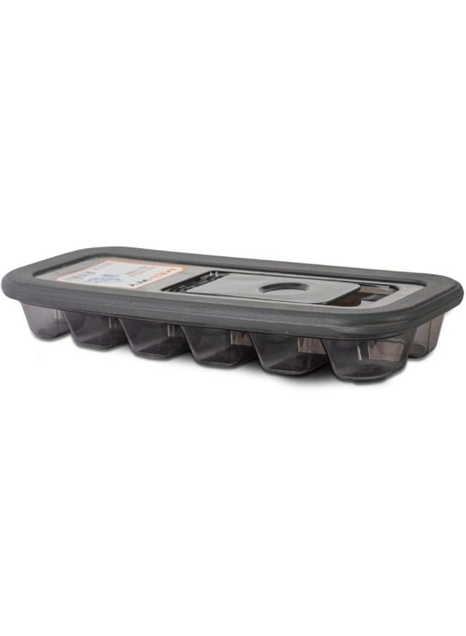 مكعب ثلج بلاستيكي محكم الغلق ،  رمادي شفاف - Image 2