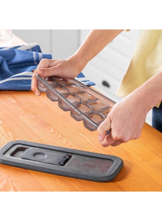 مكعب ثلج بلاستيكي محكم الغلق ،  رمادي شفاف - Image 4