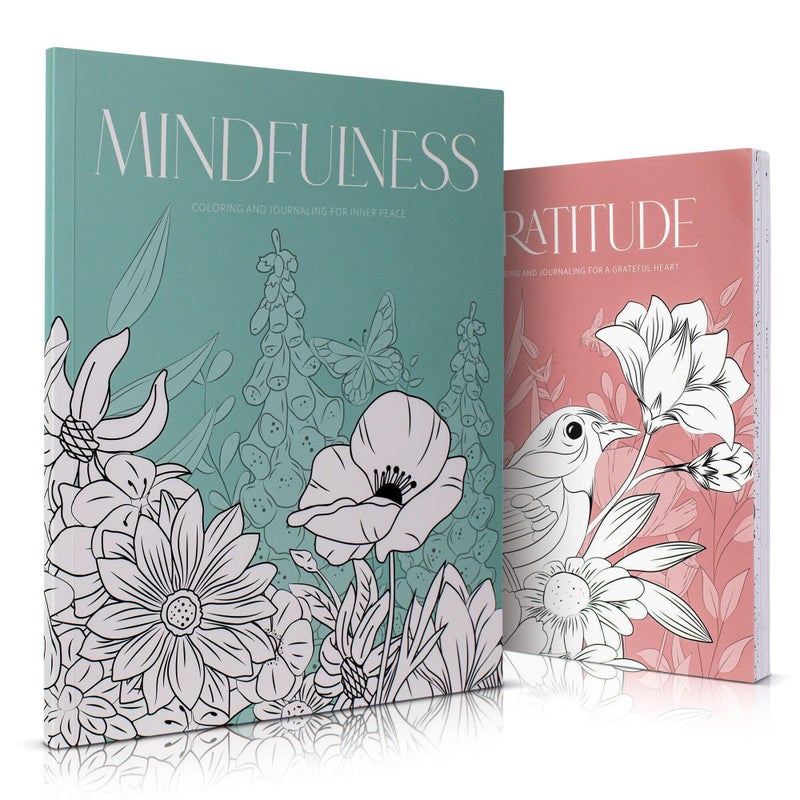 ZICOTO Beautiful Adult Coloring Book Set of 2 for Relaxation - Gratitude and Mindfulness Books with Inspirational Quotes Making it a Great Gift - Perfect Stress-Relieving Books Fun to Color for Women - Image 1