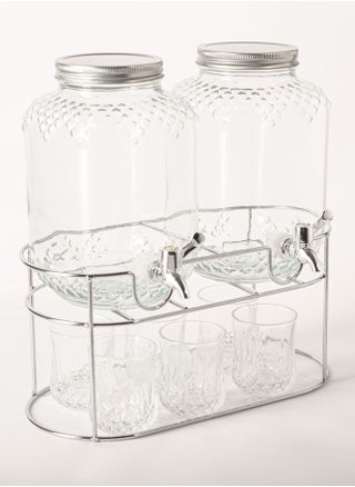 Twin Glass Juice Dispenser with Juice Cups 9 Pcs Set 4 L - pzsku/ZFFE8C4D2F1D9318BD4D7Z/45/_/1720517044/60d645b5-ca96-4003-ae69-695c6df53e49