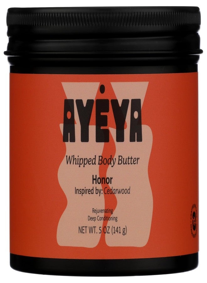 AYÉYA Whipped Shea Body Butter – Honor – Cedarwood, and Baobab – Rejuvenating Vegan Body Cream for Mature, Textured, or Dry Skin – Fair-Trade Shea Butter and Coconut Oil – 5 oz