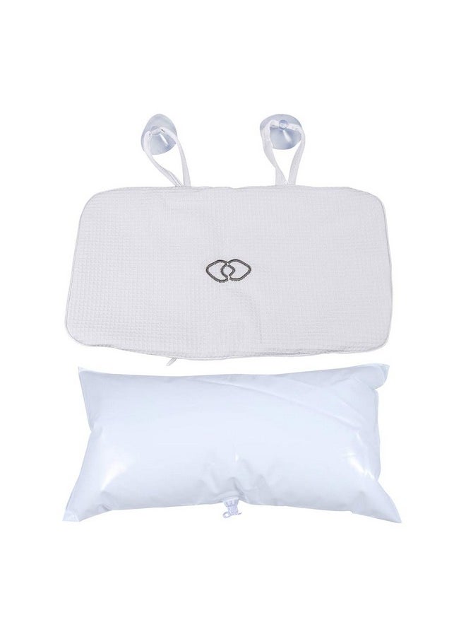 HEALLILY - Eallily Spa Bath Cushion Bath Pillow For Bathtub White Bathing Cushion For Head And Neck Support (White) - Image 1
