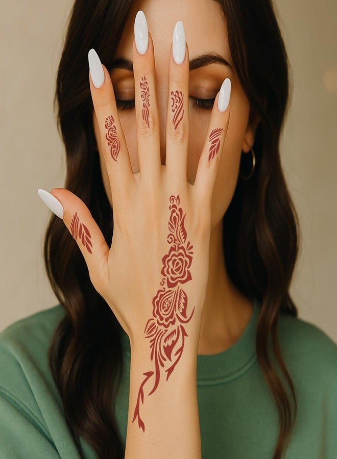 ملصق استنسل خاص بمهرجان فانفاتي للحناء بتصميم مزخرف للأصابع وراحة اليد - Image 4