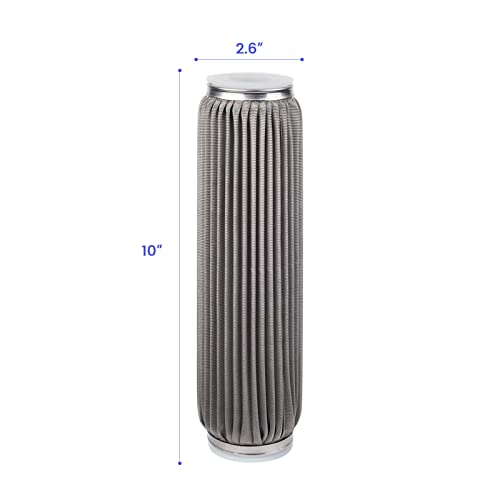 Amwater 100 Micron 10" x 2.5" Stainless Steel Pleated Whole House Water Filter Cartridge, Universal Cleanable Water Filter Replacement for Well Water(100 Micron) - Image 2