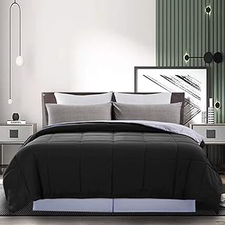 DOWNCOOL DOWNCOOL Reversible Down Alternative Comforter-All Season Ultra Soft Duvet Insert 4 Loops-Box Stitched- Machine  - Image 1