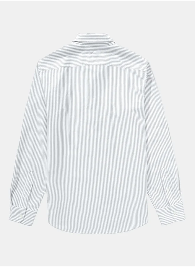 American Eagle AE Everyday Striped Oxford Button-Up Shirt