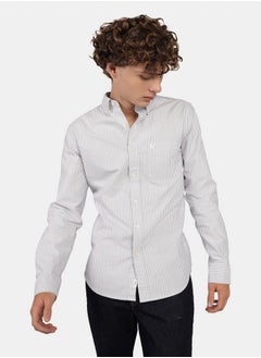American Eagle AE Everyday Striped Oxford Button-Up Shirt  - Image 1