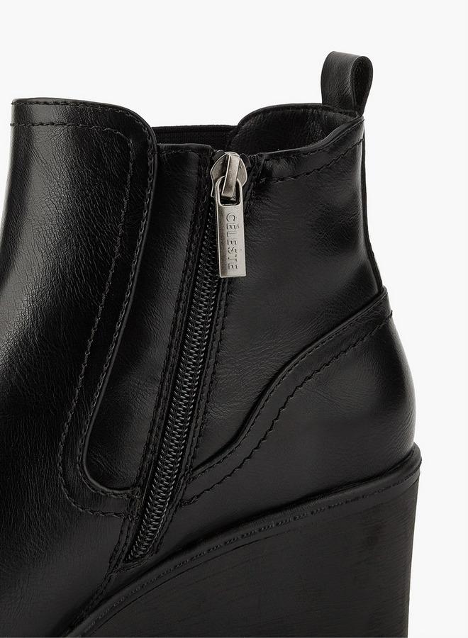 Celeste Women's Textured Wedge Heel Ankle Boots - Image 5