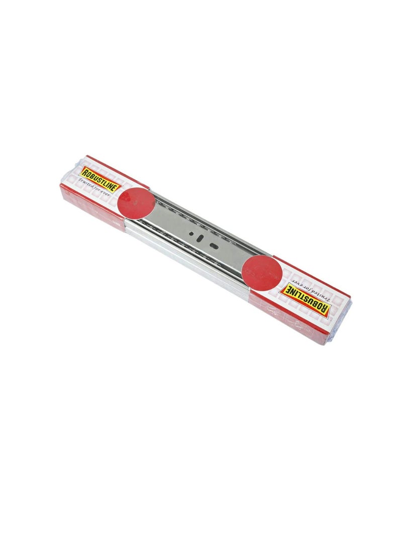 ROBUSTLINE Robustline Side Mounted Full Extension Drawer Slides Set - Silver, 12 inch  - Image 1
