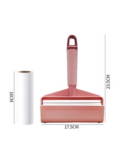 Pet Hair Remover Lint Roller Refillable 16cm rose red short handle 1 roll paper