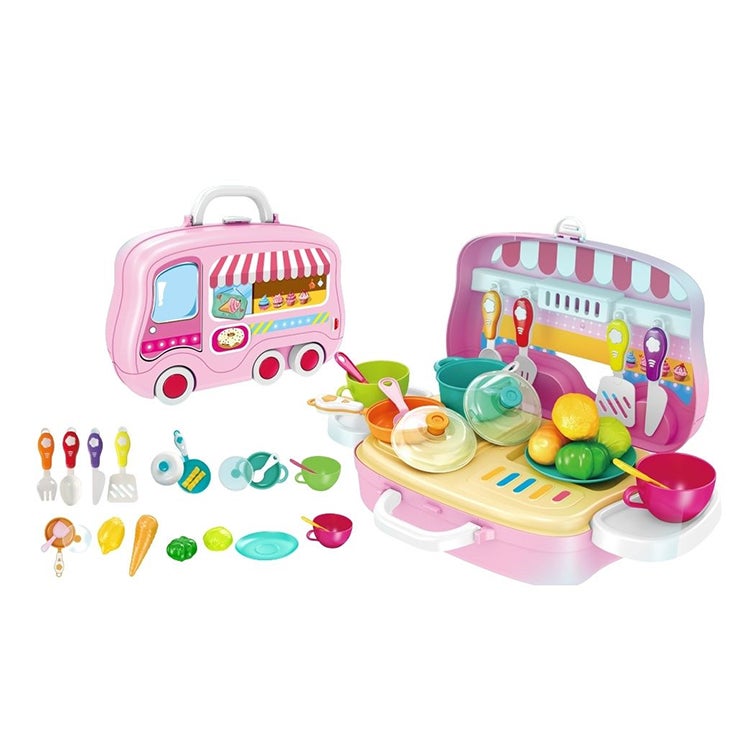 Pretend Play Kitchen Set – Sliding Suitcase Toy – Portable Cooking Playset, 20PCS Accessories, Educational Chef Kit for Kids, Role Play Fun, Ideal Gift for Toddler Girls  Travel Entertainment - Image 1