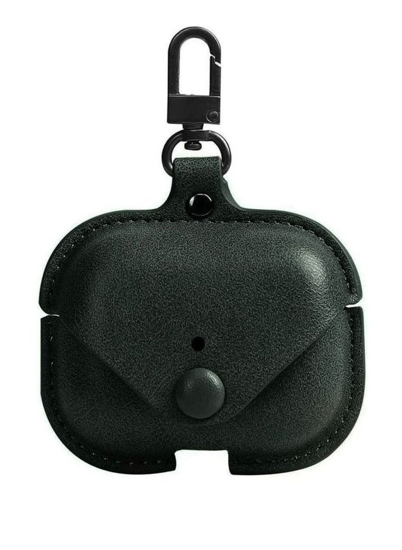 Generic - AirPods Pro 2 Case Leather Case Cover with Keychain Compatible with Apple AirPods Pro 2nd Generation 2022 Green - Image 1