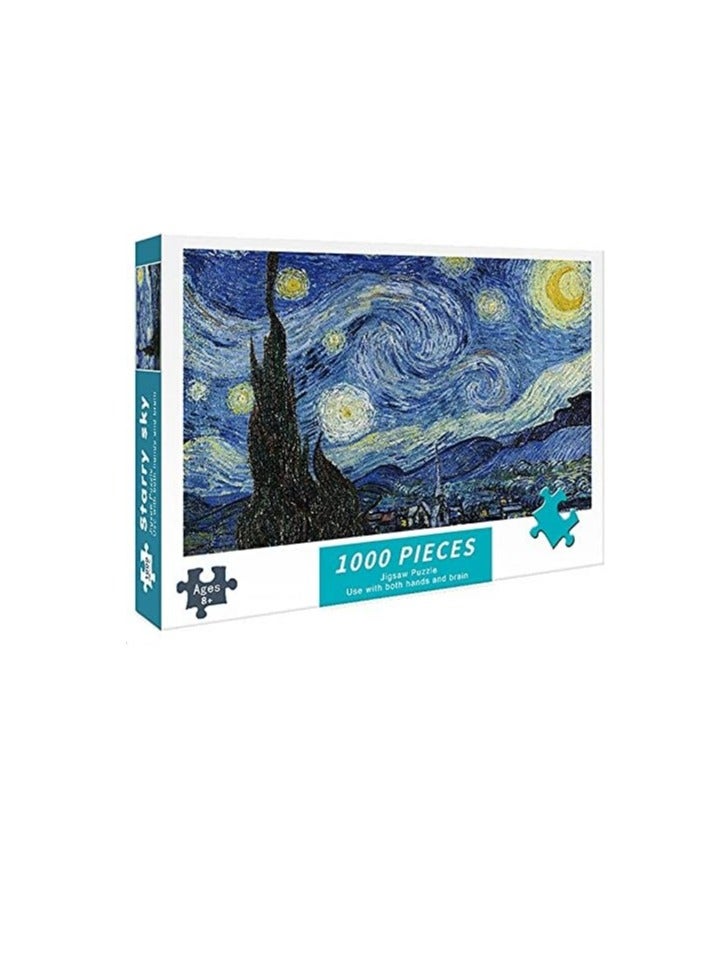 general Adult Jigsaw Puzzle 1000 Pieces Paper Jigsaw Puzzle Intelligence Stress Relief DIY Large Jigsaw Puzzle Game Toy Gift (Starry Sky) - Image 1