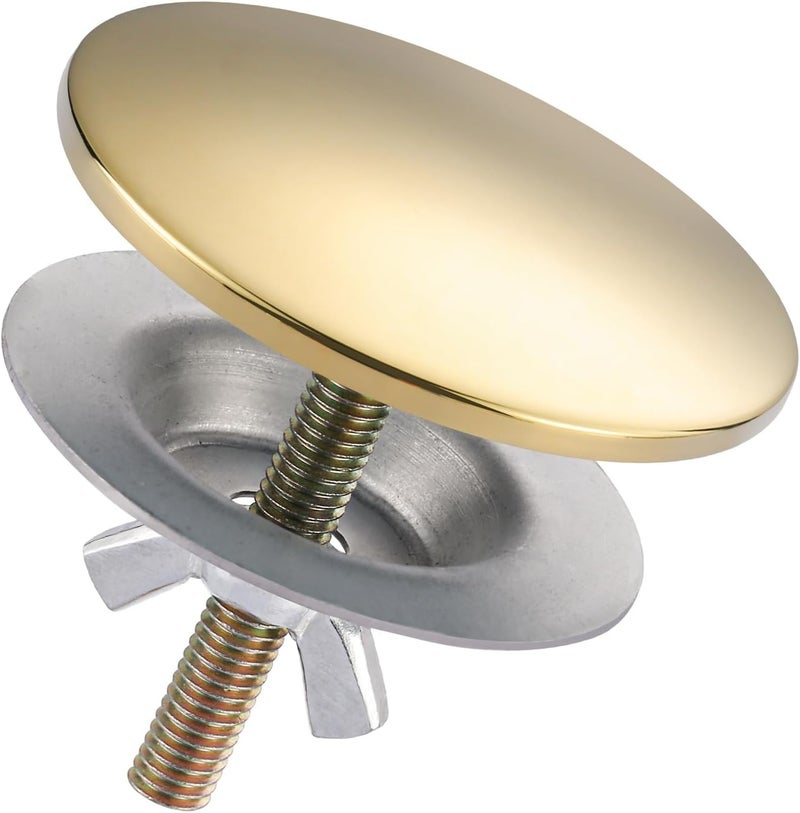 ALEASHA Kitchen Sink Hole Cover, Faucet Hole Cover for Kitchen Sink, Tap Hole Plate Stopper Cover Blanking Brass Metal Plug, Polished Brass - Image 1