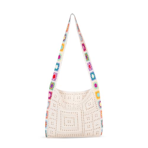 Babelshar Crochet Beach Tote Bag Summer Vacation Hobo Tote Knit Bags for Women Mesh Woven Travel Crochet Purse Aesthetic Bag - Image 1