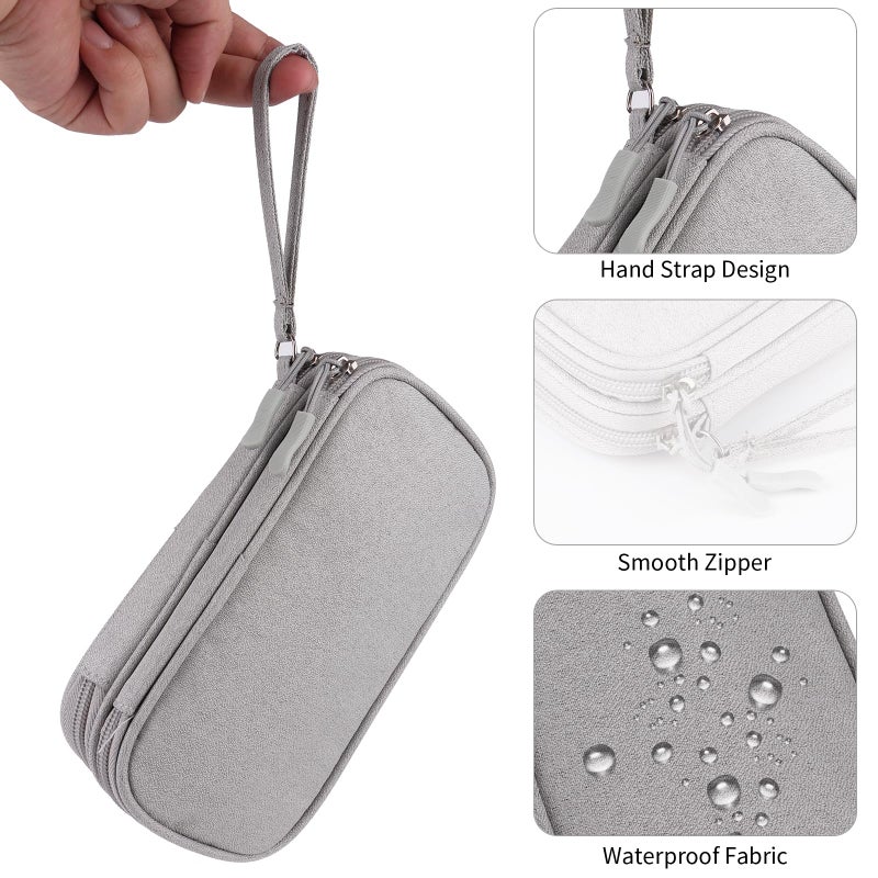 JIAKAI Travel Cable Organizer - Electronics Accessories Bag(Double Layer - Grey) - Image 4