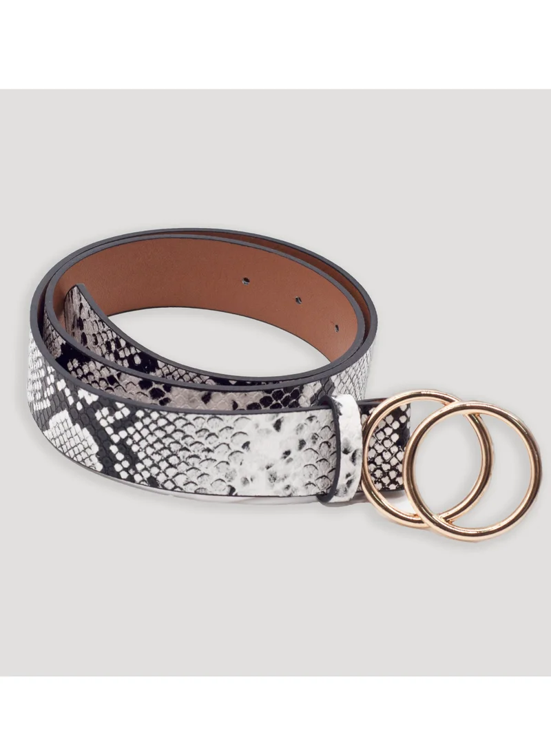 AMICA Animal Print Buckle Belt-White
