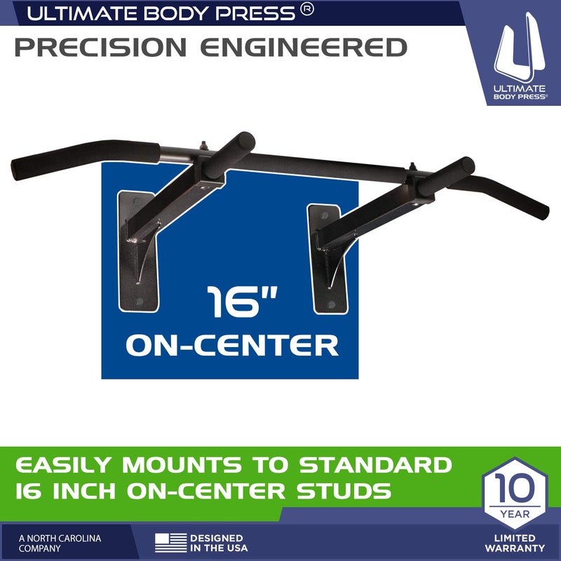 Ultimate Body Press Wall Mount Pull Up Bar with Extra Clearance, Fits 16" Studs by Ultimate Body Press - Image 2
