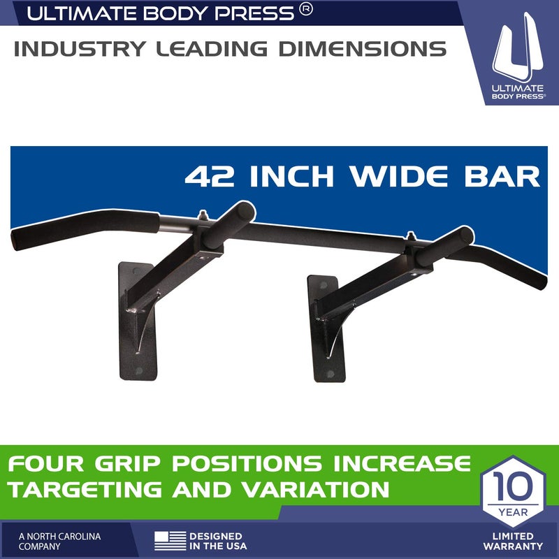 Ultimate Body Press Wall Mount Pull Up Bar with Extra Clearance, Fits 16" Studs by Ultimate Body Press - Image 3