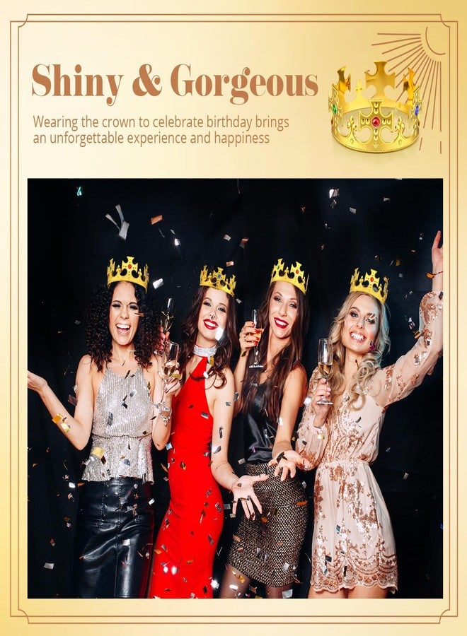 Quelay 12 Pcs King Crown Gold Adjustable Royal Prince Jeweled Crown Medieval for Party Birthday Royal Costume Fun Cosplay (Cross) - Image 4