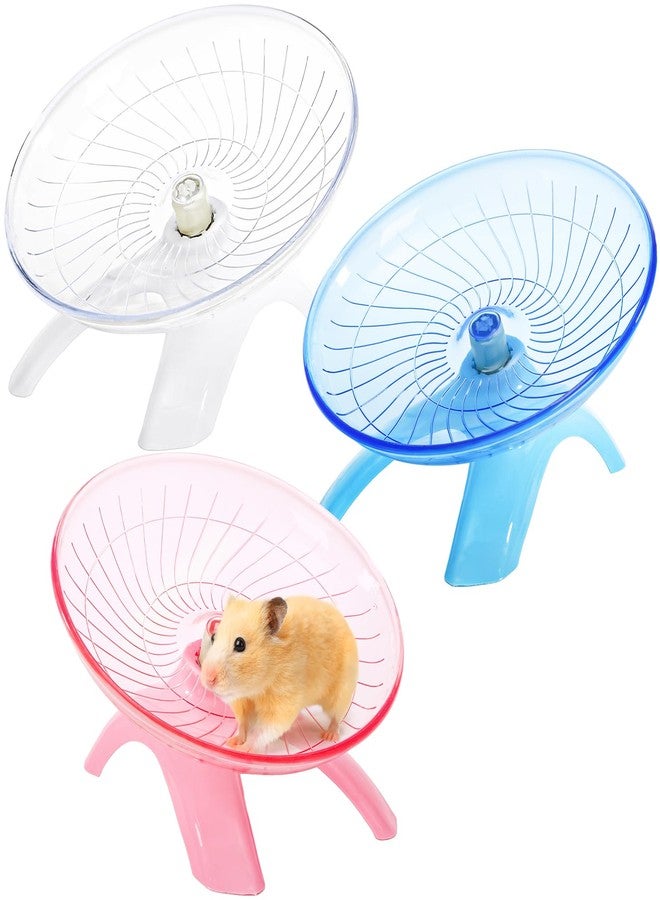 Foraineam 3 Pieces Silent Hamster Wheel, Hamster Flying Saucer, Quiet Spinner Running Exercise Wheels for Dwarf Hamsters, Gerbils, Mice, Hedgehogs, Guinea Pigs and Other Small Pets - Image 1