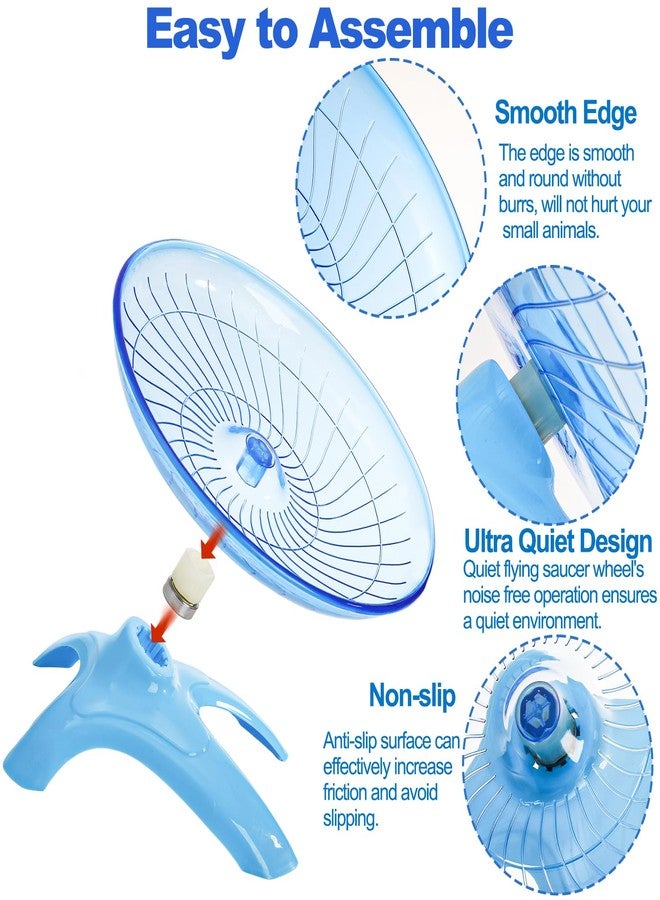 Foraineam 3 Pieces Silent Hamster Wheel, Hamster Flying Saucer, Quiet Spinner Running Exercise Wheels for Dwarf Hamsters, Gerbils, Mice, Hedgehogs, Guinea Pigs and Other Small Pets - Image 2