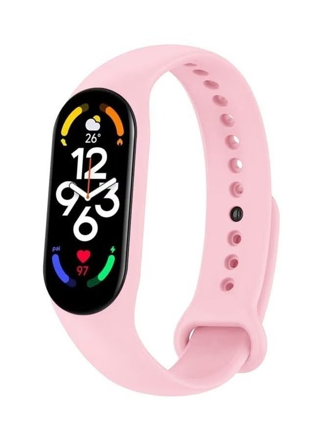vesus Xiaomi Mi Band 7 Replacement Strap Soft Silicone Watch Band Sport Wristband Bracelet Compatible with Mi Band 7 Smart Fitness Tracker 2022 Release Light Pink