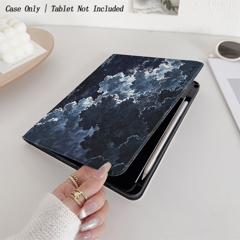 غلاف حماية ستاري نايت لجهاز iPad Air 3 مقاس 10.5 بوصة 2019، درع قوي من الجلد الصناعي مع قبضة مريحة، تصميم خفيف الوزن ومناسب للسفر للقراءة والعمل والسفر. - Image 4