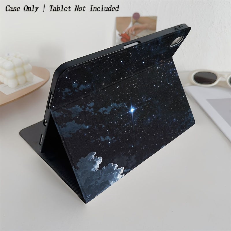 غلاف حماية ستاري نايت لجهاز iPad Air 3 مقاس 10.5 بوصة 2019، درع قوي من الجلد الصناعي مع قبضة مريحة، تصميم خفيف الوزن ومناسب للسفر للقراءة والعمل والسفر. - Image 1