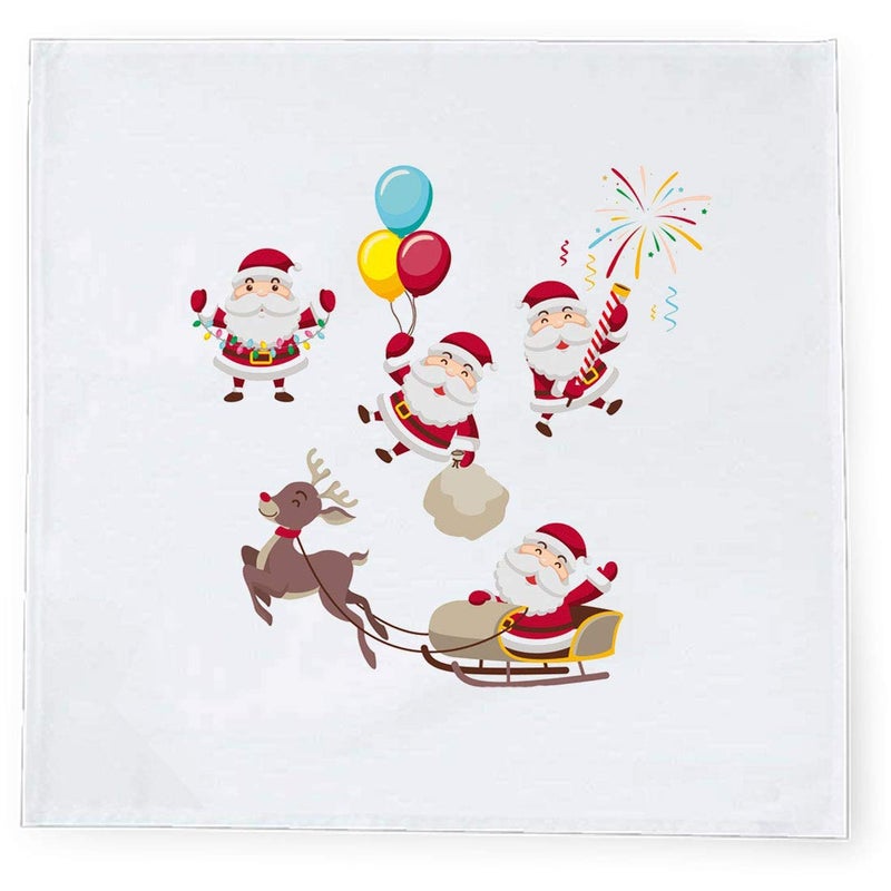 Khakee 6 Pcs Christmas Theme Tafta Silk Table Napkins 10x 10 for Xmas Decoration Christmas OrnamentsChristmas Gift npxmas285P - Image 2