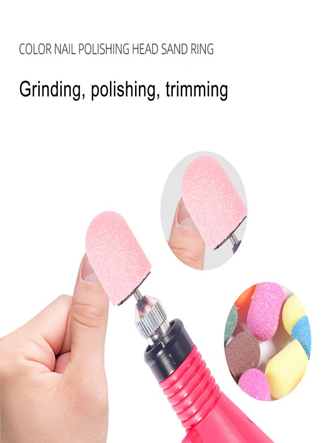 10pcs 120# Nail Sanding Caps Nail Sand Ring Pedicure & Manicure Nail Tool with 1pcs Rubber - Image 5