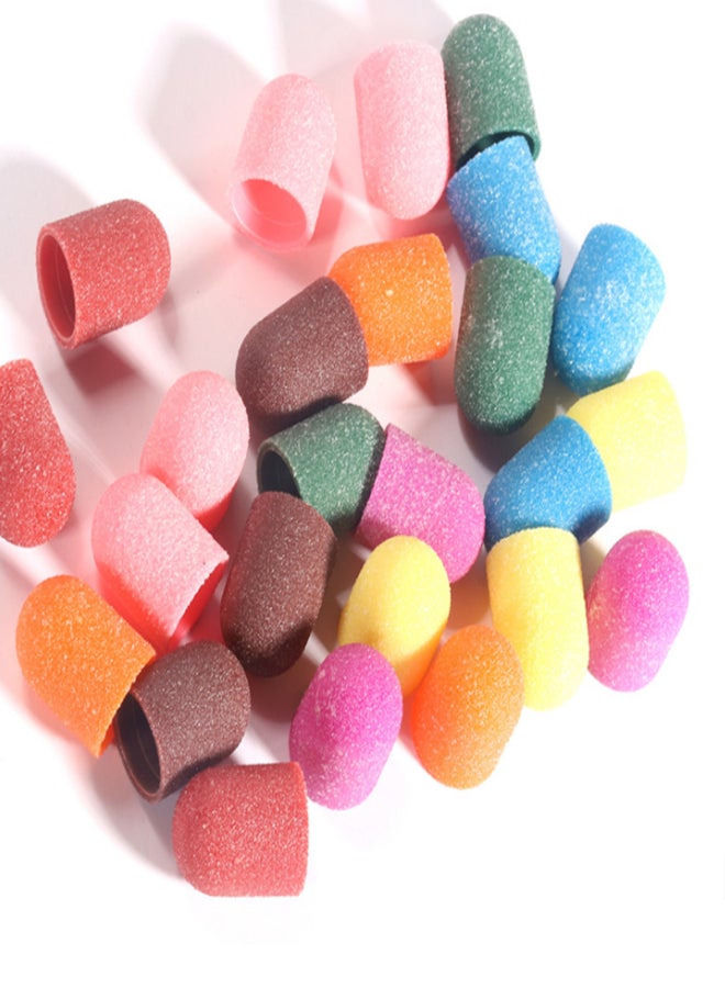 10pcs 120# Nail Sanding Caps Nail Sand Ring Pedicure & Manicure Nail Tool with 1pcs Rubber - Image 4
