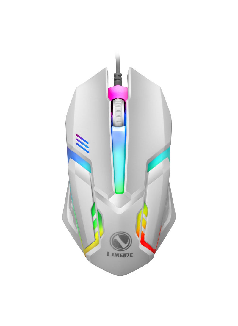 Generic GTX300 Wired Gaming Keyboard Mouse Combo with Rainbow LightS1 luminous single mouse White S1 luminous single mouse White 