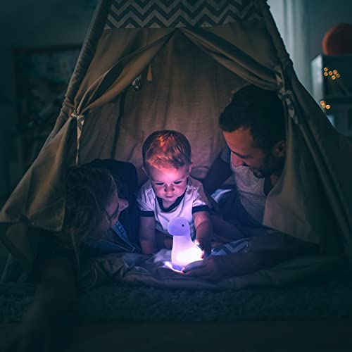 Globe Electric Multicolor LED Silicone Night Light, Brontosaurus Tap Light, Rechargeable, Color Changing, Soft BPA-Free Body, Kids Nursery Décor, 13848 - Image 4