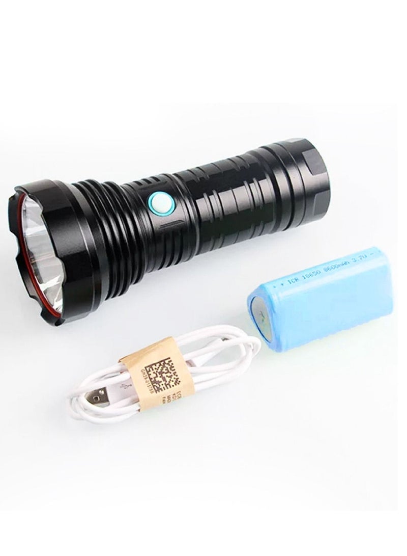360 5 Modes Rechargeable Flashlight Including Battery, USB Cord and Bag Super Bright, Zoomable, Waterproof LED - Image 4