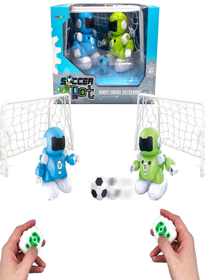 MUKIKIM SoccerBot - RC Soccer Robots. 2 Players Remote Control Soccer Game for Kids. Tackle, Dribble & Shoot! Kick The Ball Into The Net & Score! Football Toys for Boys & Girls. USB Rechargeable - Image 1