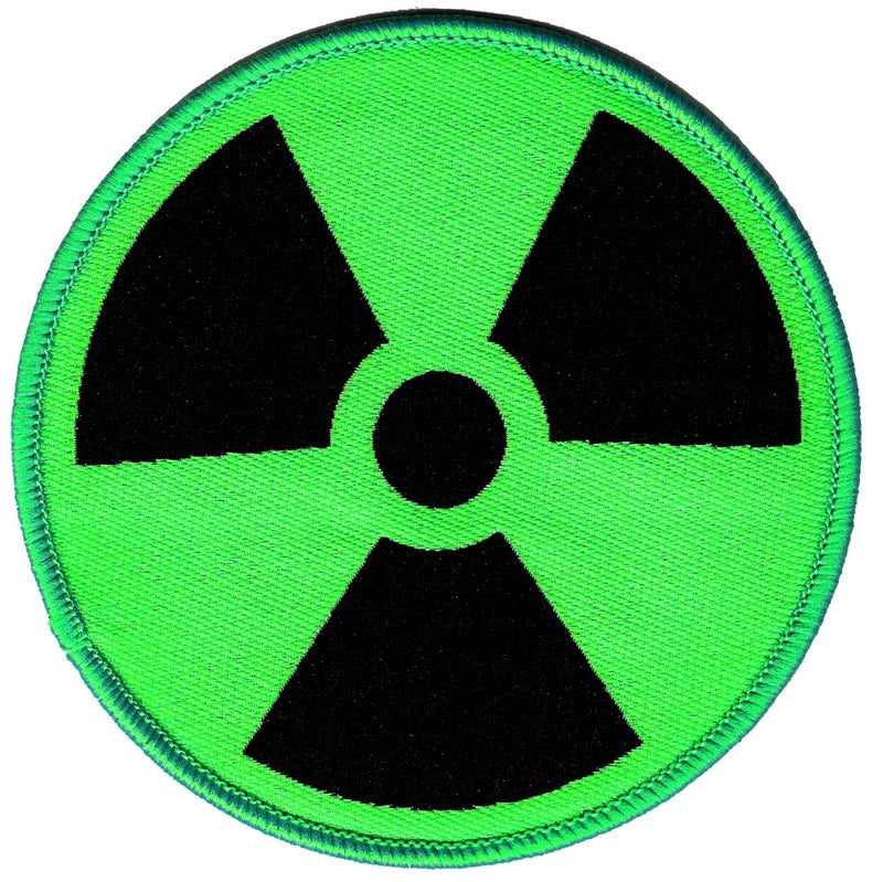 Cypress Collectibles Embroidered Patches Nuclear Radiation Symbol Embroidered Patch IronOn Danger Symbol Green Logo