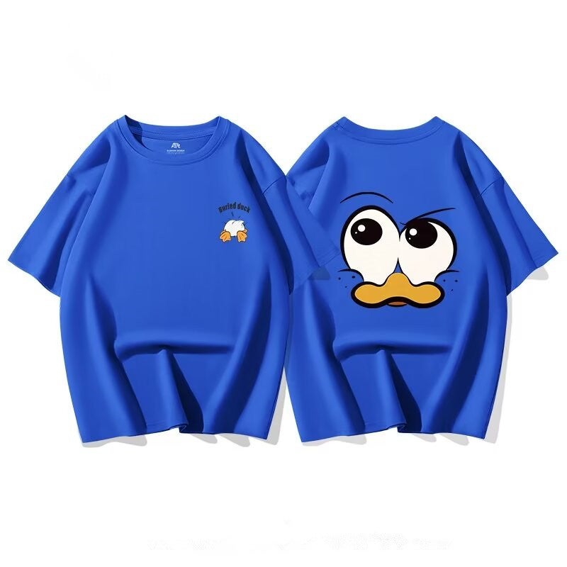 European and American street fashion brand Duck T-shirt men's ins fashion couple wear summer plus size men's national fashion short sleeve - Image 1