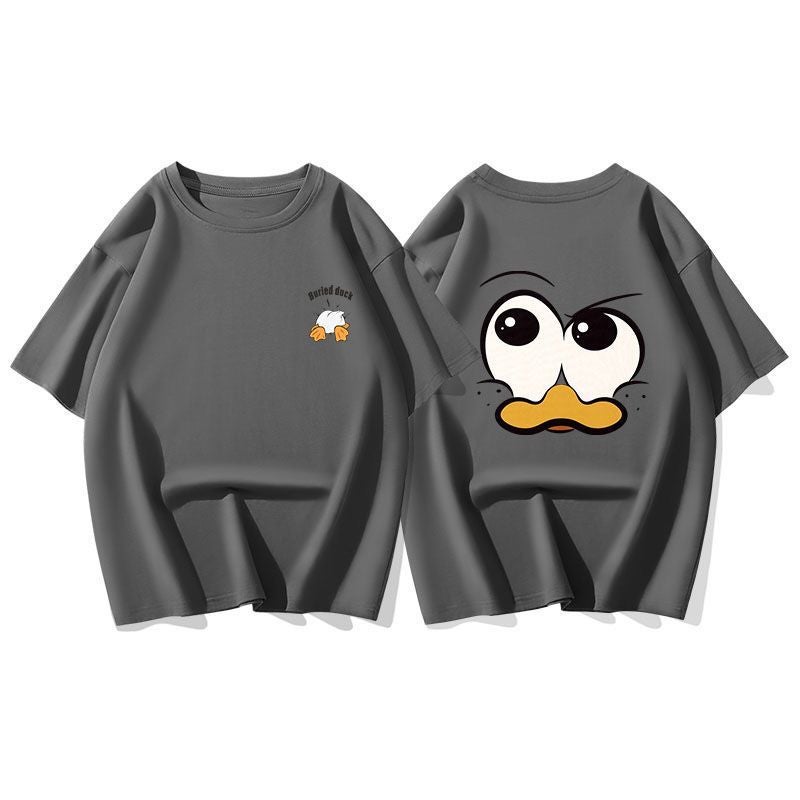 European and American street fashion brand Duck T-shirt men's ins fashion couple wear summer plus size men's national fashion short sleeve - Image 4