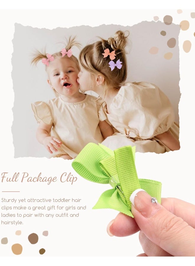 doboi 50PCS 2'' Baby Hair Bows Clips Fully Lined Grosgrain Boutique Solid Ribbon Mini Bows for Girls Teens Infants Kids Toddlers Newborn - Image 3