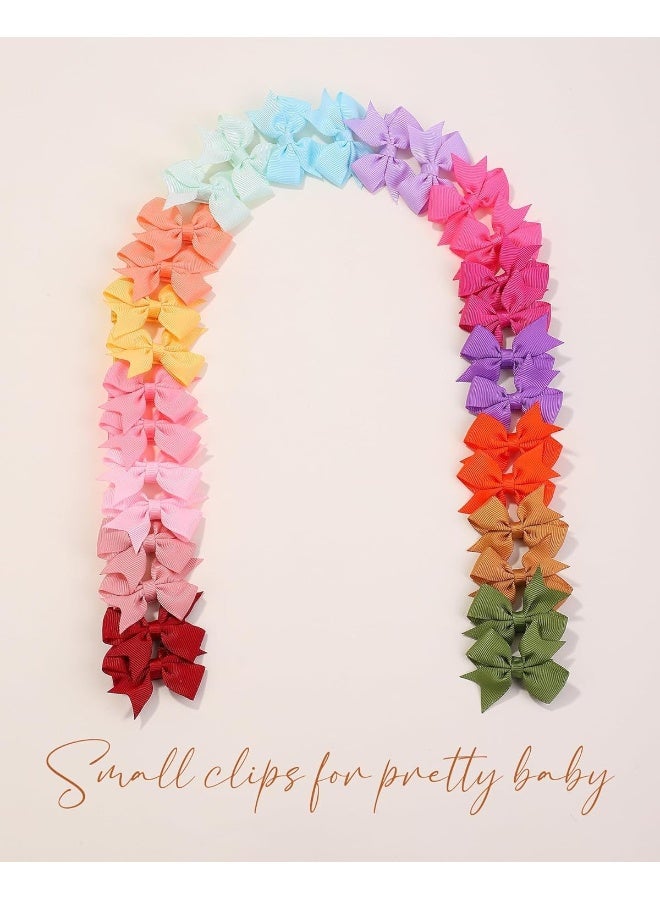 doboi 50PCS 2'' Baby Hair Bows Clips Fully Lined Grosgrain Boutique Solid Ribbon Mini Bows for Girls Teens Infants Kids Toddlers Newborn - Image 5