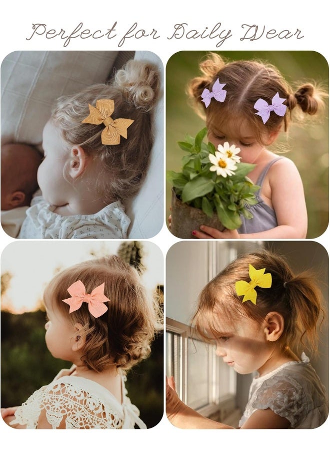 doboi 50PCS 2'' Baby Hair Bows Clips Fully Lined Grosgrain Boutique Solid Ribbon Mini Bows for Girls Teens Infants Kids Toddlers Newborn - Image 4