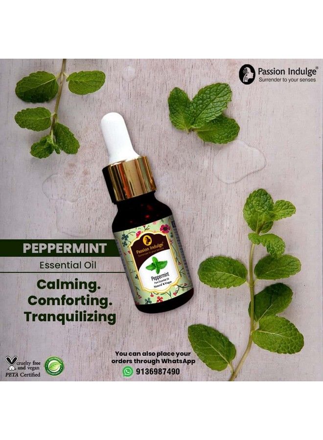 passion indulge Peppermint Essential Oil For Reduces Redness Irritation Itchiness And Cooling Effect On Skin 10Ml - Image 4