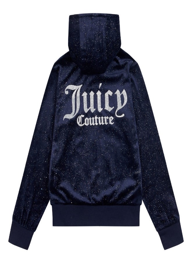 Juicy Couture - Juicy Couture Velour Splarkly Zip Hoodie - Image 1