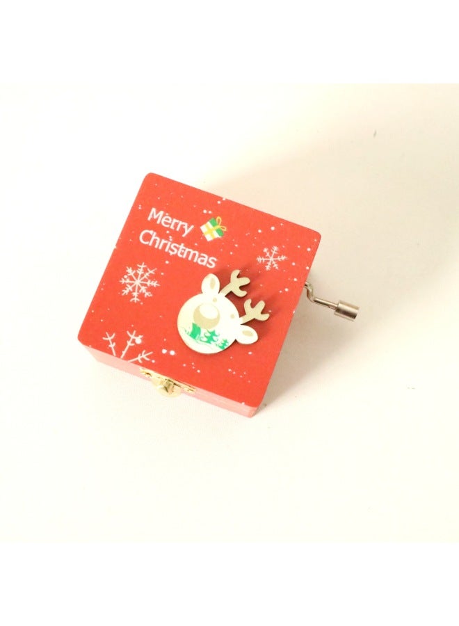 Loquat Gift Creative Hand Music Box Wooden Student School Activity Gift Supply-Color:House - Image 4