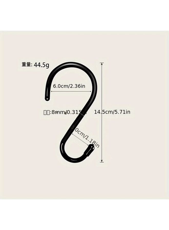 قطعتان من خطافات S السوداء متينة لتعليق النباتات والملابس والأواني والقدور - Image 4