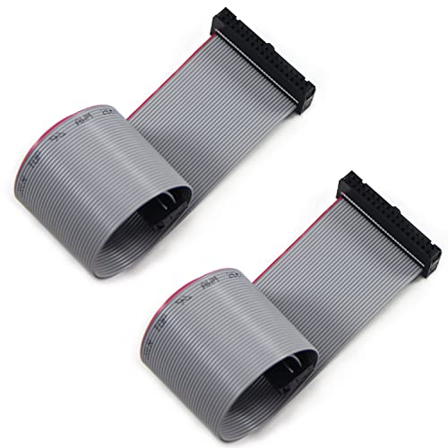 Fielect 2pcs IDC 34 Pin Connector Gray Wire Flat Ribbon Cable Connector Length 30cm 2.54mm Pitch - Image 5