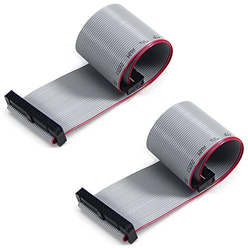 Fielect 2pcs IDC 34 Pin Connector Gray Wire Flat Ribbon Cable Connector Length 30cm 2.54mm Pitch - Image 1