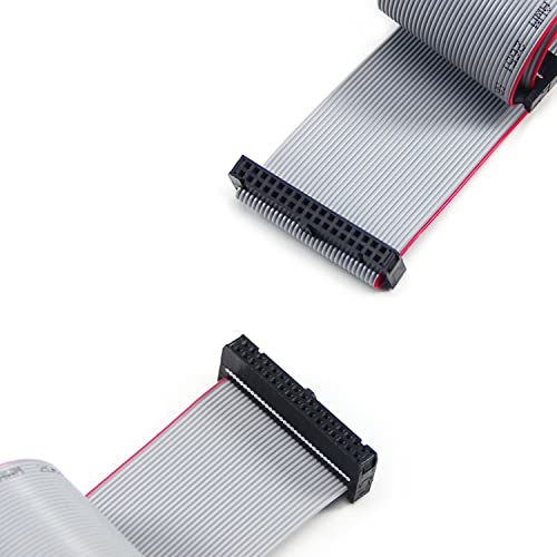 Fielect 2pcs IDC 34 Pin Connector Gray Wire Flat Ribbon Cable Connector Length 30cm 2.54mm Pitch - Image 3
