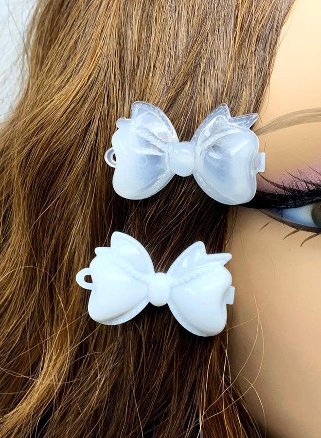 تارا مجموعة مشابك شعر تارا للبنات، فائقة الجمال، ذاتية المفصل، مصنوعة من البلاستيك، بتصاميم متعددة. ٢٠ قطعة، بيضاء وشفافة، بأشكال فيونكات متنوعة. - Image 5